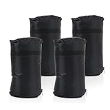 PHI VILLA 124 LBS Outdoor Pop Up Canopy Tent Gazebo Weight Sand Bag Anchor Kit 4PCS, Black(Bags...