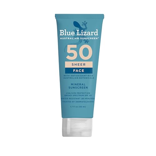 Blue Lizard Sheer Face Mineral SPF 50 Sunscreen...