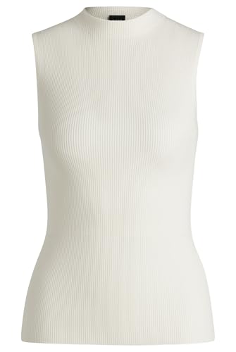 Top col montant BOSS Feskies, coupe sans manches et maille côtelée luxe