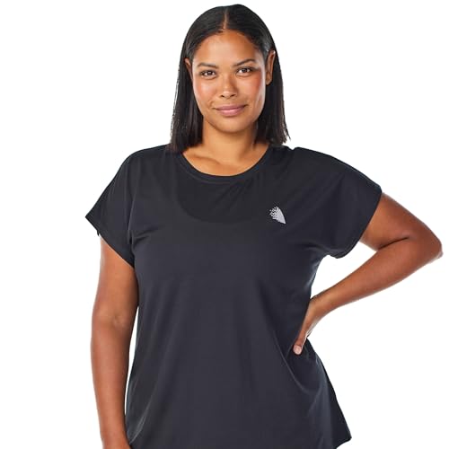 Zizzi Active By Zizzi Damen Plus Size T-Shirt - Sport Shirt Damen große Größen mit Rundhals Kurzarm Lockerem Sitz Schnelltrocknend und Stretch für Training und Alltag