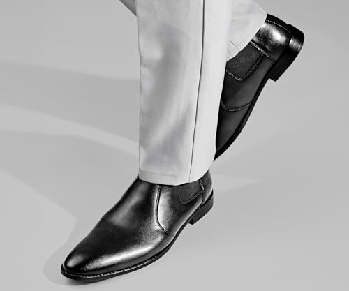 Image of LOUIS STITCH Men's Mid-Top Ankle Chelsea Boots| Dual-Tone Slip-On Boots for Men | Perfect for Business, Formal & Casual Wear | LSNRGCL
