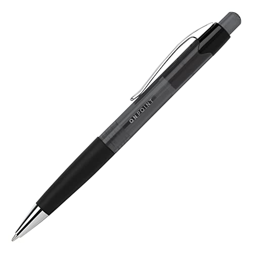 Office Depot Soft-Grip Retractable Ballpoint Pens, Medium Point, 1.0 mm, Black Barrel, Black Ink, Pack Of 12 - Thumbnail 3