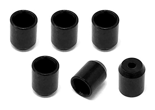 Black Flush Mount String-Thru Guitar Ferrules (6)