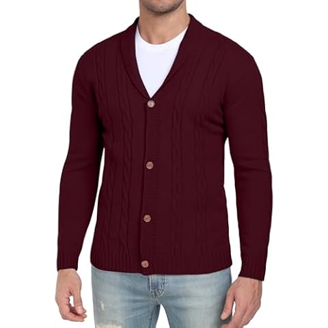 YUNDAI Men's V Neck Casual Cardigan Cover
