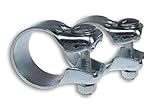  BayWorld 2 Stück 42,5 mm Breitbandschelle Auspuffschelle Klemme Abgasanlage Silber