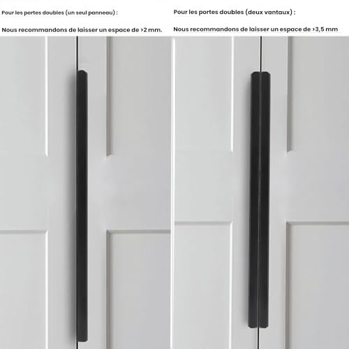 Poignées encastrées edge pull aluminium garniture de protection armoire 5 pcs - 8