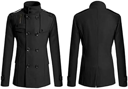 Thatrich Trench Coat Men Stand Double Breasted Collar Long Jackets Warm Slim Fit Windbreaked Winter Trendy Business Outfits3