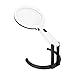 LED Magnifying Desk Lamp, 130mm Thick Table Magnifier Lighted Foldable Design Magnifying Glass Lamp for Reading, Studying, Working, Two Level of Magnification 1.8X and 5X