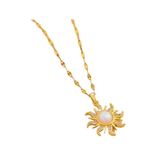 Pendentif tournesol collier soleil or et argent sterling pour femme