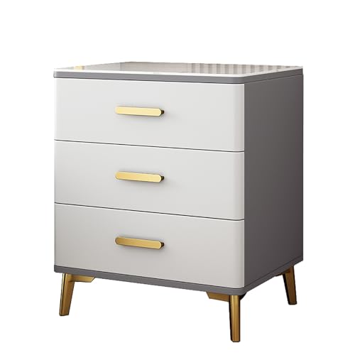 SBZIOJHDR Table de Chevet, Tables de Chevet Modernes Table Nuit avec clapier, Tables d'appoint lit Chambre Rangement, Table 3 tiroirs, Commode for à...