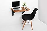 INVISIBLE BED Wall Mounted Foldable Laptop Study Computer Desk for Office/Home - Activity Table (Dessert Walnut - 60cm x 38cm)