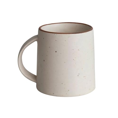 Mug de loza 10 onzas color crema jaspeado miniatura 1