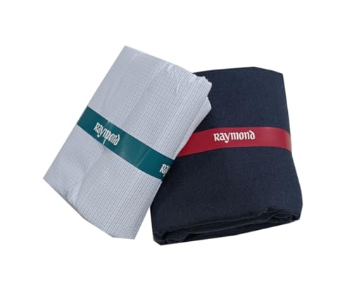 Image of Raymond Premium Unstitched Formal Shirt Fabric, Cotton Blend Stripes, 150 x 150 cm, Regular Fit, Professional Wear Collection