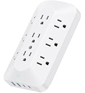 Wall Outlet Extender, 9 Outlet Splitter with 4 USB Ports (2 USB C), Multi Plug Wall Outlet Expand...