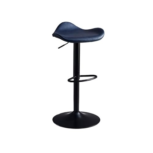 Taburetes de Bar Silla de Bar de moda, silla alta de hierro que puede levantar y girar, taburete alto de lujo ligero, taburetes de Bar con respaldo Simple moderno Taburetes Altos de Cocina(Blue)
