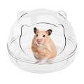 Hamster Sand Bath Container,Transparent Hamster Toilet Hamster Bathroom Small Pet Bathtub Washable Small Animal Sauna Sandpit for Hedgehog Guinea Pig (Medium)