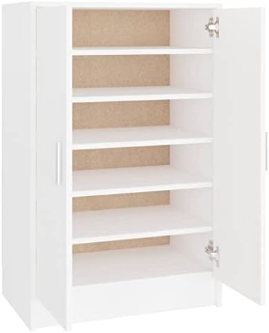 vidaXL Shoe Cabinet Home Hallway Furniture Footwear Stand Shoe Organiser Cabinet Shelf Rack Wardrobe Storage Cupboard White Engineered Wood