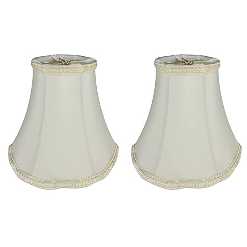 Image of Royal Designs, Inc. Scalloped Bell Designer Lamp Shade, Round Clip Fitter, DSO-83RC-8EG-2, 4 x 8 x 7.25, Eggshell, Set of 2