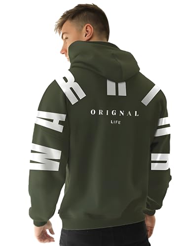 Image of FOURTH LINE Unisex Warrior Back Printed Oversized Hoodie for Men & Women | Loose Fit Graphic Printed Cotton Fleece Hooded Sweatshirt | Premium Full Sleeves Travel Hoodie
