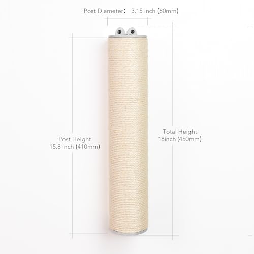 Rascador para gatos de 18 pulgadas, cuerda de sisal, montaje en pared miniatura 4