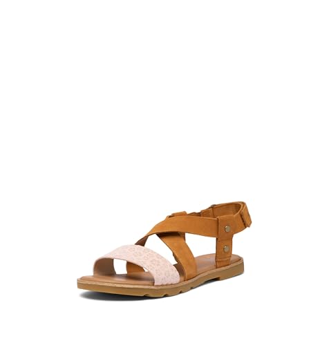 Sorel Women's Fashion Flat Sandal, Pearlescent, Canyon Gold, 12