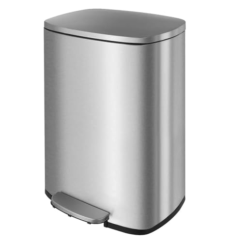 Poubelle de cuisine 9L en acier inoxydable argenté pour la maison