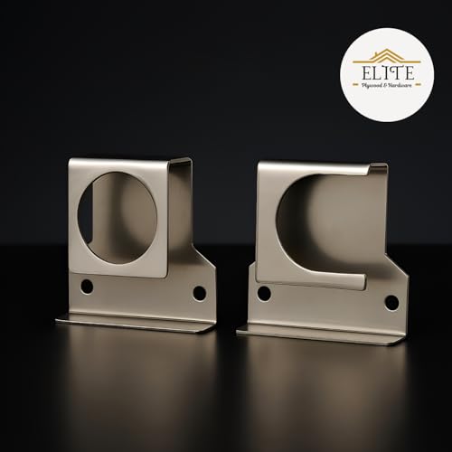 Image of Elite Stainless Steel Solid 25 mm Curtain Rod 1Inch Universal Wall to Wall Bracket for Door and Windows with Complete Fittings - Pack of 2 Pair (4 PCS.)
