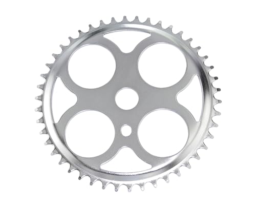 Alta 4 Circles Bike Steel Sprocket/Chainring, 46T Chrome, Various Thickness (46 Teeth (1/2 x 3/32))