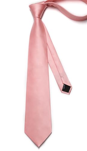 Image of Enlision Mens Ties Solid Color Satin Necktie Ties for men Handkerchief Cufflinks Pocket Squares for Wedding