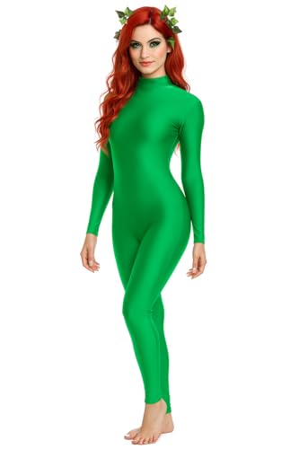 Image of Adult High Neck Long Sleeve Dance Unitard for Women Bodysuits Full Body Leotard Spandex Catsuit