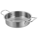 DECOMELODY Wok de Acero Inoxidable para Cocina Hogar Olla para Ramen Coreano y Hot Pot Sartén Multifuncional Resistente y Fácil de Limpiar para Mariscos y Platos