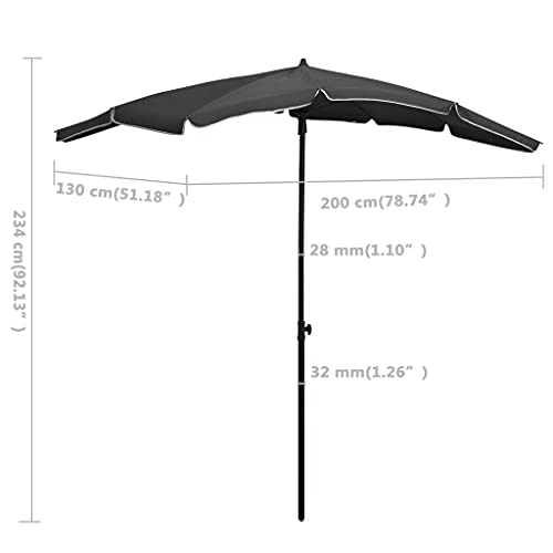 Sombrilla jardín CLSDRZC con poste para terraza y comedor exterior 3