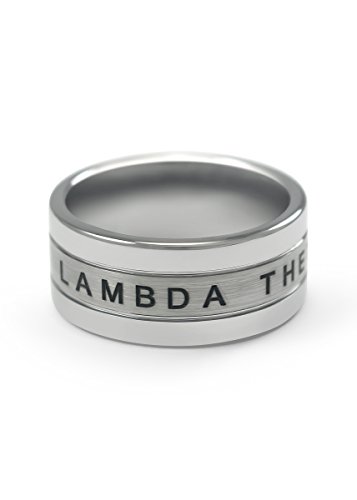 Lambda Theta Phi Fraternity Tungsten Ring with Crest and Founding Year