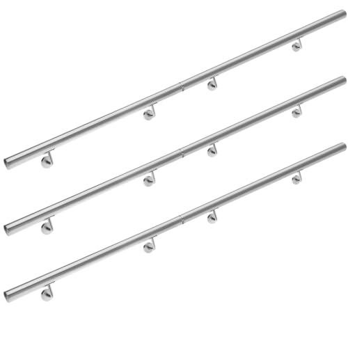 Monzana Edelstahl Handlauf V2A Geländer Treppengeländer 600 cm Wandhalterung Verbindungen Verschlusskappen Innen & Außen