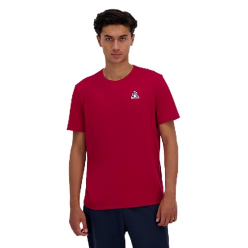 Le Coq Sportif ESS tee SS N°1 M Camiseta, Rojo, L para Hombre