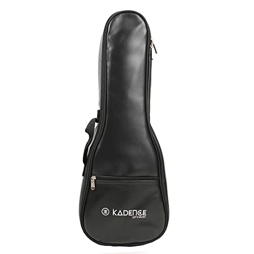 Image of Kadence UK-LBAG-BLK Jamming Series Concert Ukulele Bag | Padded Soft Gig Bag | Front Accessory Pocket | for Concert Ukulele | Black