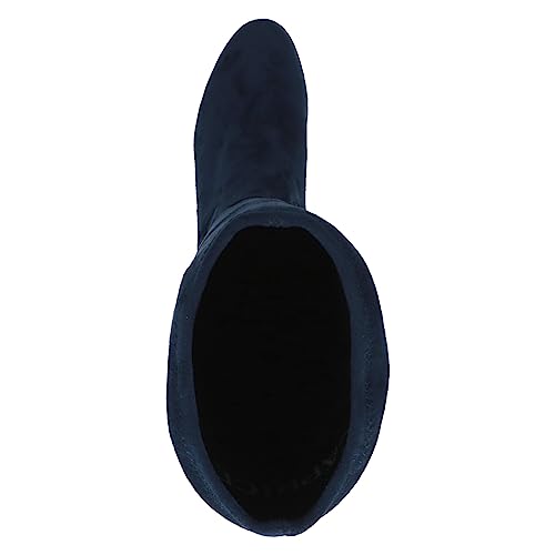 CAPRICE Damen Hohe Stiefel mit Absatz Kniehoch Vegan, Blau (Ocean Stretch), 39 EU