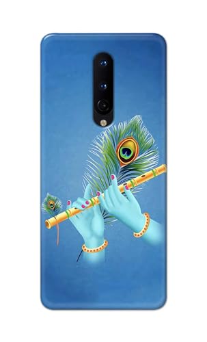 Image of PRINTFIDAA Printed Hard Back Cover Case for OnePlus 8 Back Cover (Flute in Krishna Hands) -112