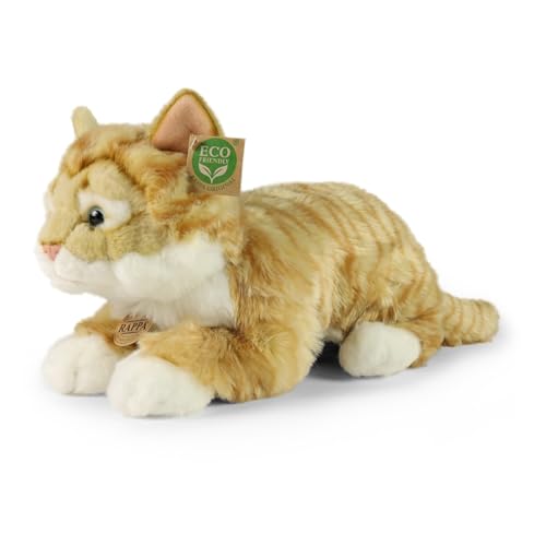 Rappa ECO peluche gato/gato 40 cm - peluche realista de botellas de PET recicladas, marrón claro