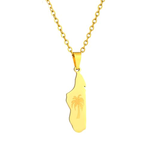 For Madagascar Stainless Steel Map Pendant Necklaces Map Jewelry Gold Color Items for Bridal Women Man Party Gifts Earrings Sets