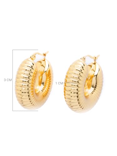 Image of Scintillare by Sukkhi Excellent Stainless Steel Round Hoop Earring Jewellery for Women & Girls|Anti Tarnish Jewellery|Gifts for Wife Girlfriend Mother Sister