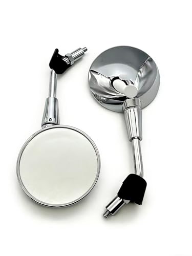 Rétroviseurs moto guidon 10mm ovales argentés pour scooter