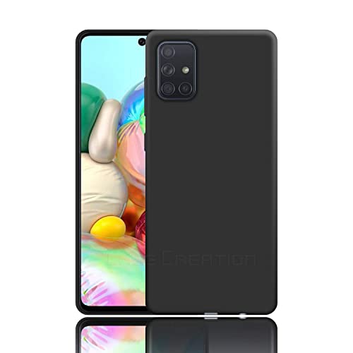 Image of Case Creation Liquid TPU Silicone Cover for Samsung M51 Soft Case,Anti-Dirty Slim Case Frosted Matte Cute Candy TPU Raised Bezel (Splash of Color) Back Case Cover for Samsung Galaxy M51 -Black