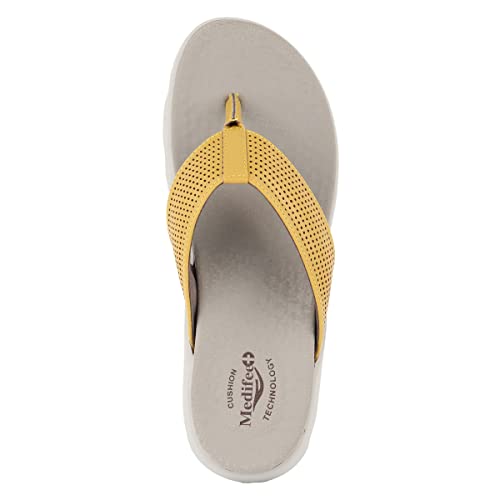 Image of Medifeet Broad Strap Cushioned Leather Slippers for Women