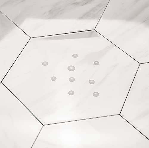 Auliget 72 Piece Hexagon Tile Peel And Stick Backsplash, Polished White Marble Look Kitchen Backsplash Peel And Stick Pvc Tiles #TOP1