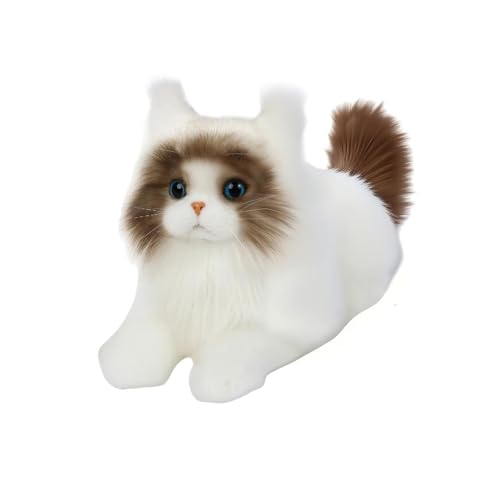 CU-MATE 20" Adorable Stuffed Animals Cat -Handmade Plush Soft Cat -Present Gift for Boys/Girls (Brown and White Ragdoll Cat)