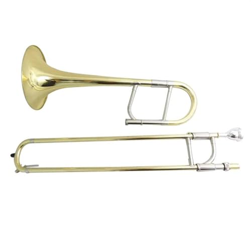 Eb アルト トロンボーン 楽器 イエロー ブラス ボディ ラッカー ゴールド トロンボーン ケースとマウスピース付き プロのトロンボーン