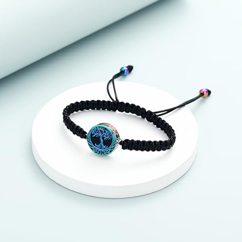 shajwo Cremation Jewelry Tree of Life Urn Bracelet for Ashes for Women Men Adjustable Memorial Keepsake Rope Bracelet3