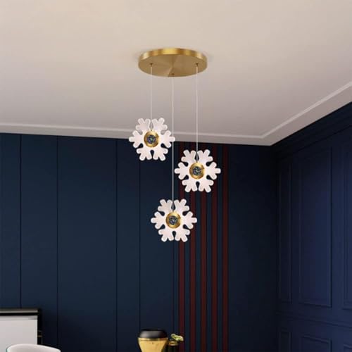 Lustre de salon moderne lampe suspendue grand escalier duplex flocon de neige