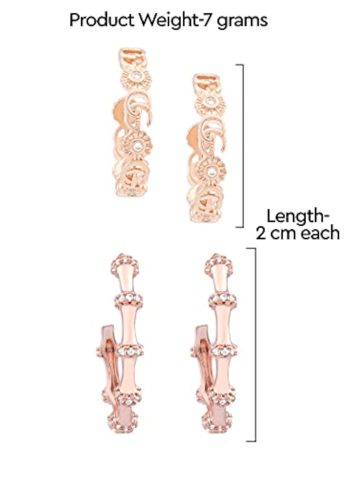 Contemporary CZ Semi Hoop Earrings For Women